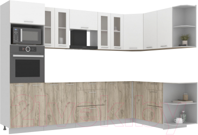 Кухонный гарнитур Интерлиния Мила 1.68x3.0 правая без столешницы
