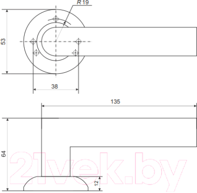 Ручка дверная Apecs H-0826-A-NIS/NI Spindle 130 (B2B)