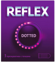 Презервативы reFLEX Dotted из натурального латекса в смазке №3 - 