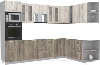 Кухонный гарнитур Интерлиния Мила 1.88x3.0 правая без столешницы