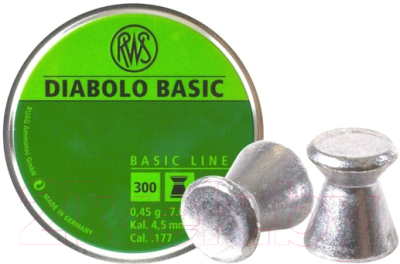 Пульки для пневматики RWS Diabolo Basic 4.5мм 0.45гр (500шт)