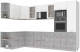 Готовая кухня Интерлиния Мила 1.68x3.2 левая без столешницы (белый платинум/бетон) - 