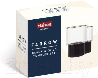 Набор стаканов Walmer Farrow Black/Gold / 1405490 (2шт)