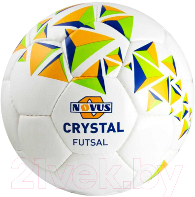 Мяч для футзала Novus Crystal Futsal PVC (размер 4, белый/синий/оранжевый)