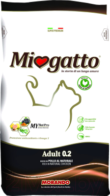 Сухой корм для кошек Miogatto Adult 0.2 Chicken&Rice (400г)