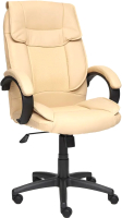 Кресло офисное Tetchair Oreon кож/зам (бежевый/бежевый перфорированный) - 