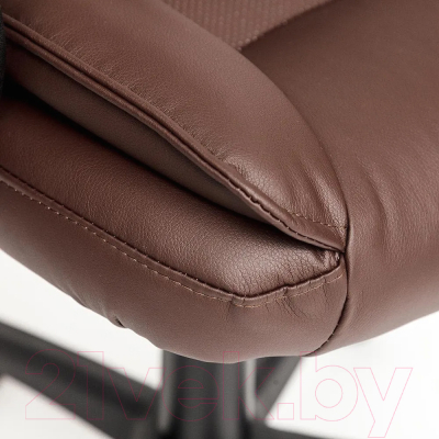Кресло офисное Tetchair Oreon кожзам (коричневый/коричневый перфорированный)