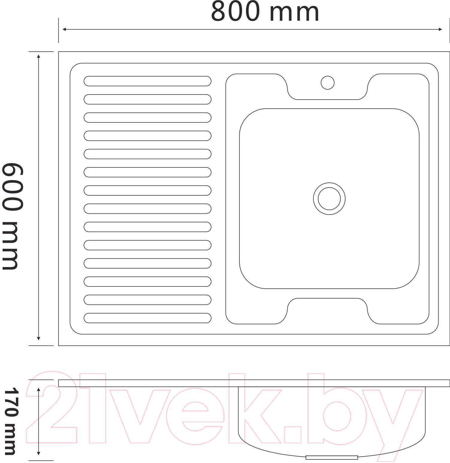 Мойка кухонная РМС MG6-8060R