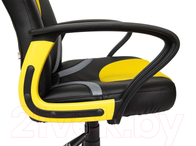 Кресло офисное Tetchair Runner (кож.зам/ткань,черный/желтый)