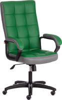 Кресло офисное Tetchair Trendy кожзам/ткань (зеленый/серый) - 