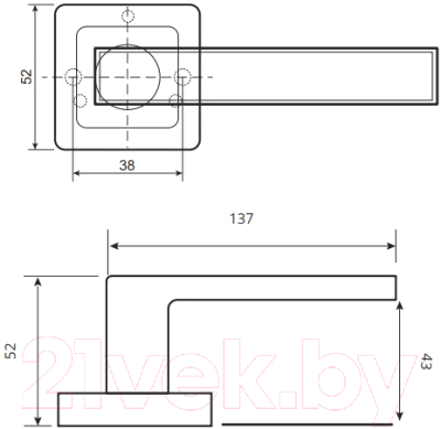 Ручка дверная Code Deco H-22111-A-BLM/B