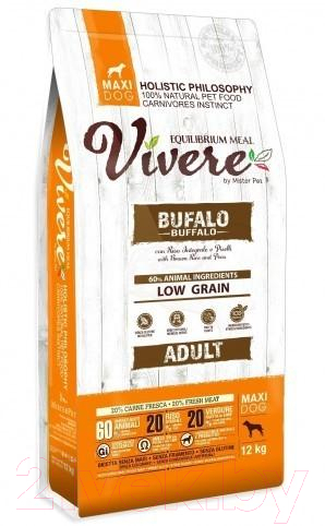 Сухой корм для собак Vivere Maxi Adult Buffalo