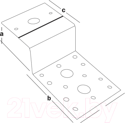 Изображение товара Уголок крепежный ЕКТ 55x105x90x2.5мм Z-образный KUZ3 / CV501093