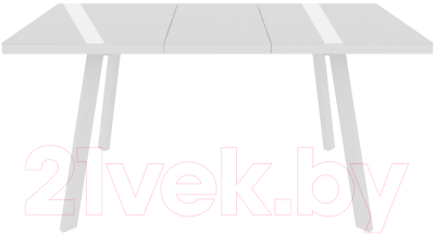 Обеденный стол Сакура Милан 120-160 (белый/белый со стеклом)