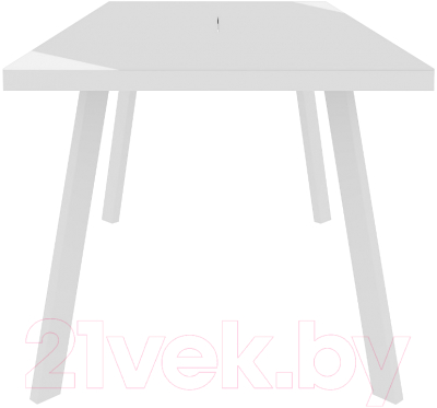Обеденный стол Сакура Милан 120-160 (белый/белый со стеклом)