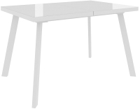Обеденный стол Сакура Милан 138-178 (белый/белый со стеклом) - 
