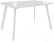 Обеденный стол Сакура Милан 138-178 (белый/белый со стеклом) - 