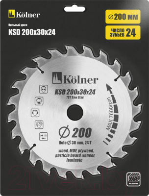 Пильный диск Kolner KSD 200x20/30x24 (кн200-20-30-24)