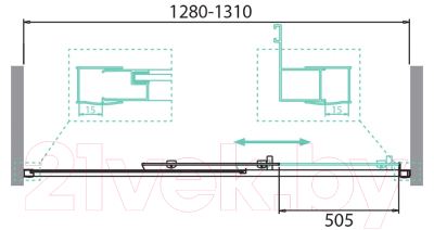 Купить Душевая дверь BelBagno DUE-BF-1-130-C-Cr  