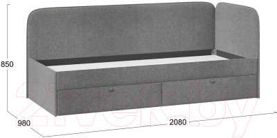 Кровать-тахта ТриЯ Молли 900 тип 1 (микровелюр Scandi Graphite 22)