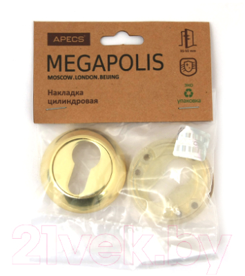 Накладка на цилиндр Apecs Megapolis DP-C-0802-GM