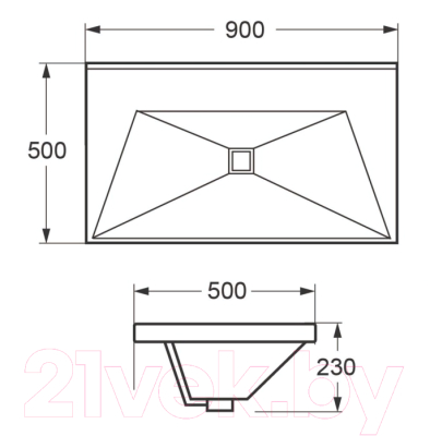 Изображение товара Умывальник Cezares CZR-1188-900/500