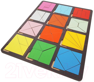 Развивающий игровой набор Нескучные игры Сложи квадрат 2 уровень / 8432