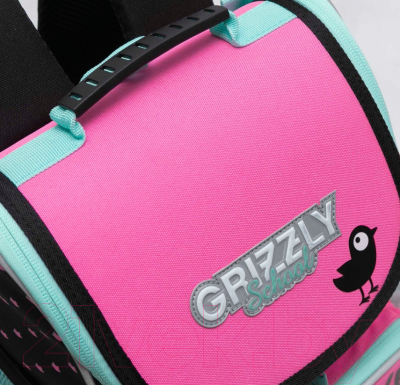 Школьный рюкзак Grizzly RAm-384-1 (черный/розовый)