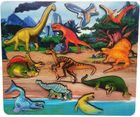 Развивающий игровой набор Нескучные игры Рамка-вкладыш Мир динозавров / 8412 - 