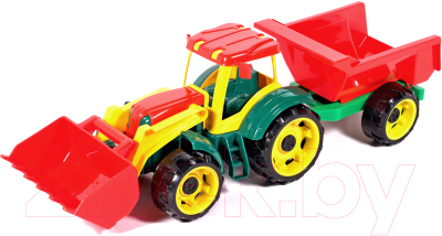 Трактор игрушечный Karolina Toys Трудяга с прицепом / 40-0065