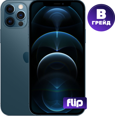 Смартфон восстановленный Apple iPhone 12 Pro 256GB Flip Грейд B (тихоокеанский синий) - 