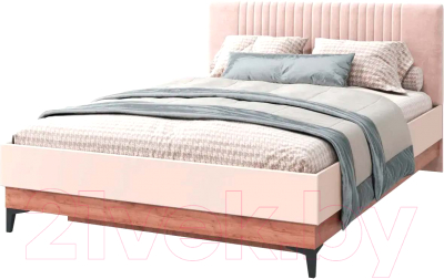 Двуспальная кровать MLK Тоскана Люкс ПМ 1600 (дуб табачный/Modus 02)