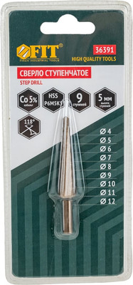 Сверло FIT HSS ступенчатое 4-12м / 36391 - 
