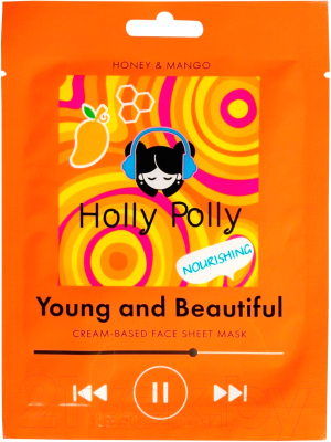 Маска для лица тканевая Holly Polly Young And Beautiful с Медом и Манго (22г)