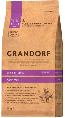Сухой корм для собак Grandorf Maxi Breeds Lamb&Turkey (10кг)