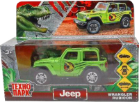 Автомобиль игрушечный Технопарк Jeep Wrangler Rubicon Динозавры / RUBICON3D-12DIN-GN - 