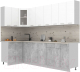 Готовая кухня Интерлиния Мила 12x27 (белый платинум/бетон/бискайская сосна) - 
