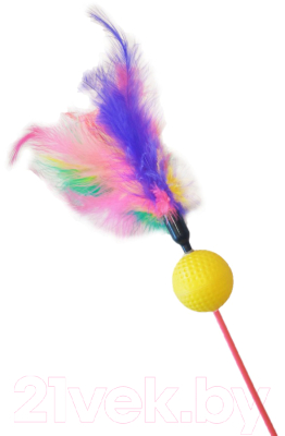 Изображение товара Игрушка для кошек КотикиСобачки Дразнилка с шариком и пером / ZS-013