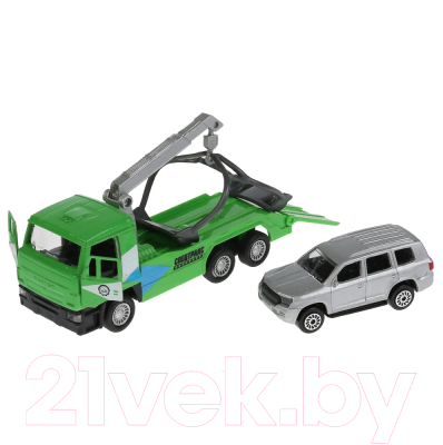 Изображение товара Набор игрушечных автомобилей Технопарк Камаз с машинкой Toyota Land Cruiser / SB-17-24-R-WB