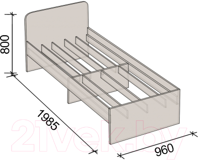 Односпальная кровать Артём-Мебель СН 120.02-900 (белый)
