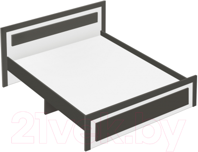 Двуспальная кровать Артём-Мебель СН 120.03-1600 (белый/графит)