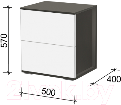Прикроватная тумба Артём-Мебель СН 120.04 (белый/графит)