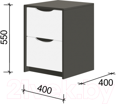Прикроватная тумба Артём-Мебель СН 120.05 (белый/графит)
