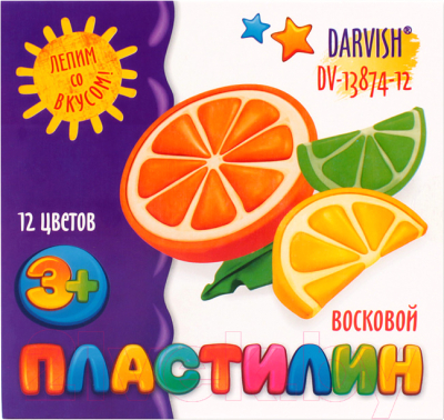Пластилин восковой Darvish DV-13874-12 (12цв)