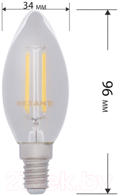 Лампа Rexant Свеча 604-091