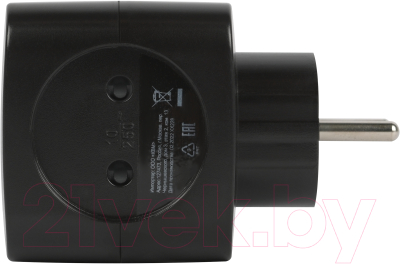 Электроразветвитель ЭРА SP-2-USB-B / Б0049535 (черный)