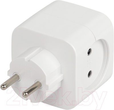 Электроразветвитель ЭРА SP-2-USB-W / Б0049531 (белый)
