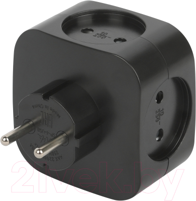 Электроразветвитель ЭРА SP-2-USB-W / Б0049536 (черный)