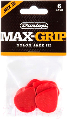 Набор медиаторов Dunlop Manufacturing Max-Grip Nylon Jazz III 471P3N (6шт)