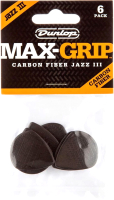 Набор медиаторов Dunlop Manufacturing Max-Grip Carbon Jazz III 471P3C (6шт) - 